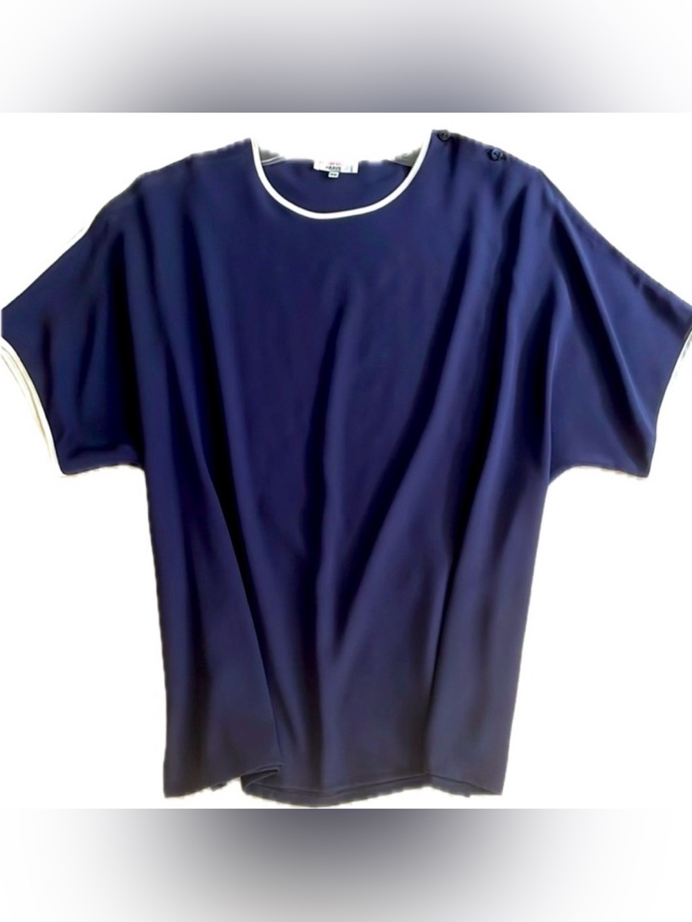 RODIER Paris Navy Blue Women's Short Sleeve Top